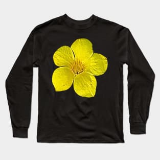 Official Flower Bahamas Yellow Elderflower Tecoma Stans Pattern Long Sleeve T-Shirt